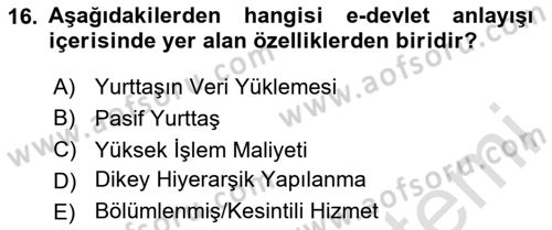 Dosyalama Arşivleme Dersi 2023 - 2024 Yılı (Final) Dönem Sonu Sınav Soruları 16. Soru