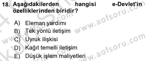 Dosyalama Arşivleme Dersi 2023 - 2024 Yılı Yaz Okulu Sınav Soruları 18. Soru