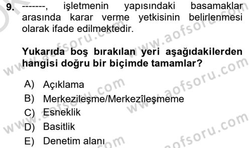 Dosyalama Arşivleme Dersi 2023 - 2024 Yılı Yaz Okulu Sınav Soruları 9. Soru