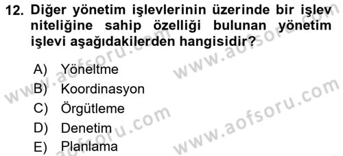 Dosyalama Arşivleme Dersi 2024 - 2025 Yılı (Vize) Ara Sınav Soruları 12. Soru