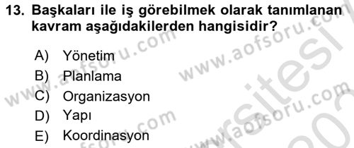 Dosyalama Arşivleme Dersi 2024 - 2025 Yılı (Vize) Ara Sınav Soruları 13. Soru