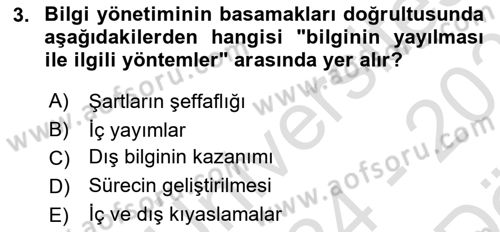 Dosyalama Arşivleme Dersi 2024 - 2025 Yılı (Vize) Ara Sınav Soruları 3. Soru