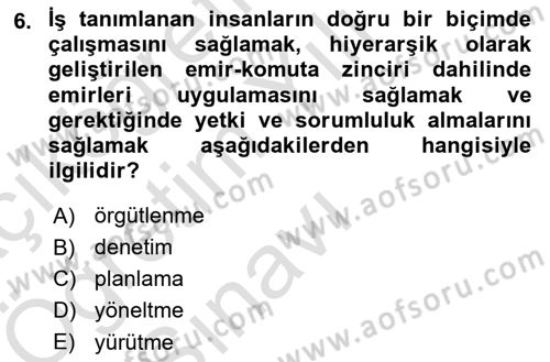 Dosyalama Arşivleme Dersi 2024 - 2025 Yılı Yaz Okulu Sınav Soruları 6. Soru