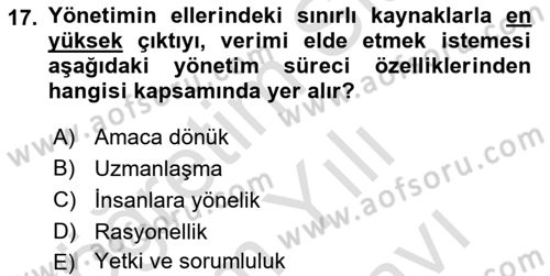 Dosyalama Arşivleme Dersi 2025 - 2026 Yılı (Vize) Ara Sınav Soruları 17. Soru