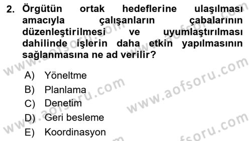 Dosyalama Arşivleme Dersi 2025 - 2026 Yılı (Vize) Ara Sınav Soruları 2. Soru