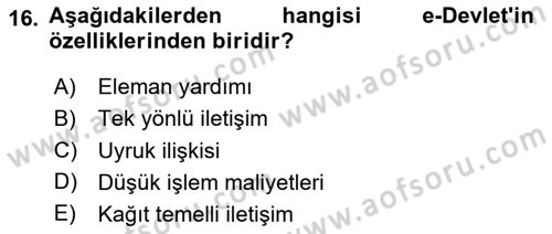Dosyalama Arşivleme Dersi 2025 - 2026 Yılı Yaz Okulu Sınav Soruları 16. Soru