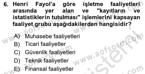 Dosyalama Arşivleme Dersi 2025 - 2026 Yılı Yaz Okulu Sınav Soruları 6. Soru