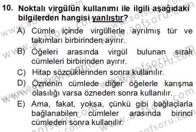 Mesleki Yazışmalar Dersi 2012 - 2013 Yılı (Vize) Ara Sınav Soruları 10. Soru