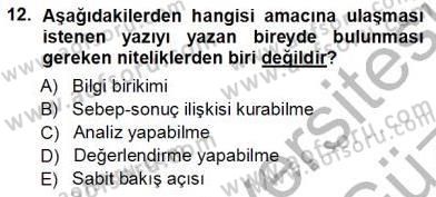 Mesleki Yazışmalar Dersi 2012 - 2013 Yılı (Vize) Ara Sınav Soruları 12. Soru