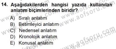 Mesleki Yazışmalar Dersi 2012 - 2013 Yılı (Vize) Ara Sınav Soruları 14. Soru