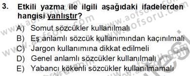 Mesleki Yazışmalar Dersi Ara Sınavı Deneme Sınav Soruları 3. Soru