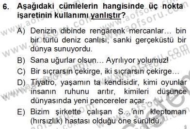 Mesleki Yazışmalar Dersi Ara Sınavı Deneme Sınav Soruları 6. Soru