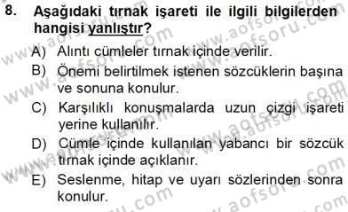 Mesleki Yazışmalar Dersi Ara Sınavı Deneme Sınav Soruları 8. Soru