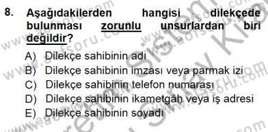 Mesleki Yazışmalar Dersi 2012 - 2013 Yılı (Final) Dönem Sonu Sınav Soruları 8. Soru