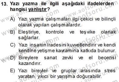 Mesleki Yazışmalar Dersi Ara Sınavı Deneme Sınav Soruları 13. Soru