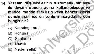 Mesleki Yazışmalar Dersi Ara Sınavı Deneme Sınav Soruları 14. Soru