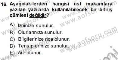 Mesleki Yazışmalar Dersi Ara Sınavı Deneme Sınav Soruları 16. Soru