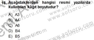 Mesleki Yazışmalar Dersi Ara Sınavı Deneme Sınav Soruları 18. Soru