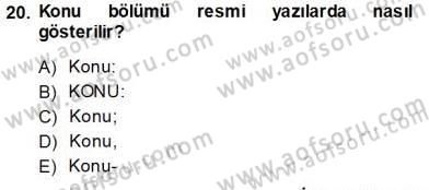 Mesleki Yazışmalar Dersi Ara Sınavı Deneme Sınav Soruları 20. Soru