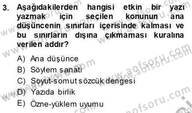 Mesleki Yazışmalar Dersi 2013 - 2014 Yılı (Vize) Ara Sınav Soruları 3. Soru