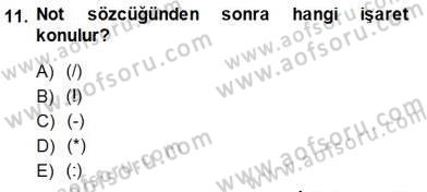 Mesleki Yazışmalar Dersi 2013 - 2014 Yılı (Final) Dönem Sonu Sınav Soruları 11. Soru