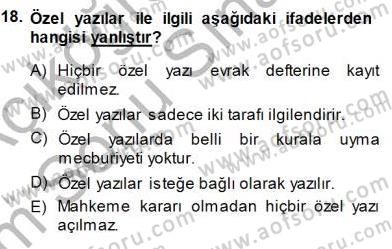 Mesleki Yazışmalar Dersi 2013 - 2014 Yılı (Final) Dönem Sonu Sınav Soruları 18. Soru
