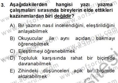 Mesleki Yazışmalar Dersi 2013 - 2014 Yılı (Final) Dönem Sonu Sınav Soruları 3. Soru