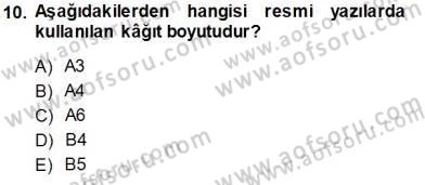 Mesleki Yazışmalar Dersi 2013 - 2014 Yılı Tek Ders Sınav Soruları 10. Soru