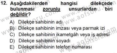 Mesleki Yazışmalar Dersi 2013 - 2014 Yılı Tek Ders Sınav Soruları 12. Soru