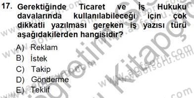 Mesleki Yazışmalar Dersi 2013 - 2014 Yılı Tek Ders Sınav Soruları 17. Soru
