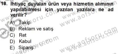 Mesleki Yazışmalar Dersi 2013 - 2014 Yılı Tek Ders Sınav Soruları 18. Soru