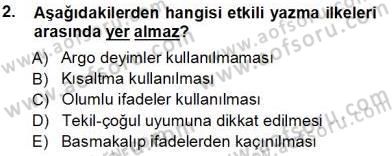 Mesleki Yazışmalar Dersi 2013 - 2014 Yılı Tek Ders Sınav Soruları 2. Soru