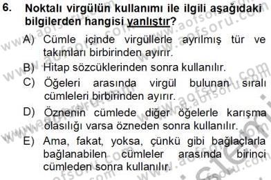 Mesleki Yazışmalar Dersi 2013 - 2014 Yılı Tek Ders Sınav Soruları 6. Soru