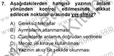 Mesleki Yazışmalar Dersi 2013 - 2014 Yılı Tek Ders Sınav Soruları 7. Soru