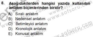 Mesleki Yazışmalar Dersi 2013 - 2014 Yılı Tek Ders Sınav Soruları 8. Soru