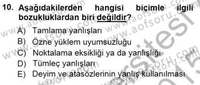 Mesleki Yazışmalar Dersi Ara Sınavı Deneme Sınav Soruları 10. Soru
