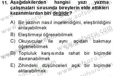 Mesleki Yazışmalar Dersi 2014 - 2015 Yılı (Vize) Ara Sınav Soruları 11. Soru