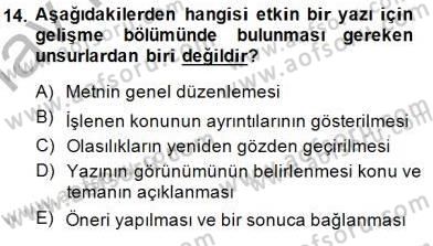 Mesleki Yazışmalar Dersi Ara Sınavı Deneme Sınav Soruları 14. Soru
