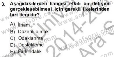 Mesleki Yazışmalar Dersi Ara Sınavı Deneme Sınav Soruları 3. Soru