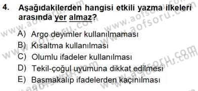 Mesleki Yazışmalar Dersi Ara Sınavı Deneme Sınav Soruları 4. Soru