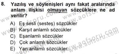 Mesleki Yazışmalar Dersi Ara Sınavı Deneme Sınav Soruları 8. Soru