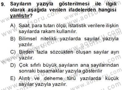 Mesleki Yazışmalar Dersi Ara Sınavı Deneme Sınav Soruları 9. Soru