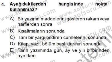 Mesleki Yazışmalar Dersi 2014 - 2015 Yılı (Final) Dönem Sonu Sınav Soruları 4. Soru