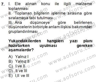 Mesleki Yazışmalar Dersi 2014 - 2015 Yılı (Final) Dönem Sonu Sınav Soruları 7. Soru
