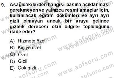 Mesleki Yazışmalar Dersi 2014 - 2015 Yılı (Final) Dönem Sonu Sınav Soruları 9. Soru
