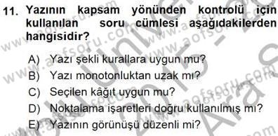 Mesleki Yazışmalar Dersi Ara Sınavı Deneme Sınav Soruları 11. Soru
