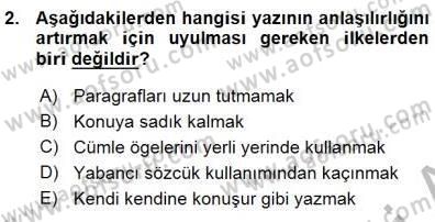 Mesleki Yazışmalar Dersi 2015 - 2016 Yılı (Vize) Ara Sınav Soruları 2. Soru
