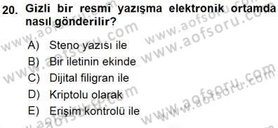 Mesleki Yazışmalar Dersi Ara Sınavı Deneme Sınav Soruları 20. Soru