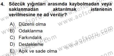 Mesleki Yazışmalar Dersi Ara Sınavı Deneme Sınav Soruları 4. Soru