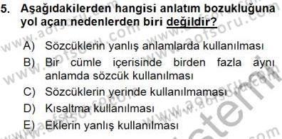 Mesleki Yazışmalar Dersi Ara Sınavı Deneme Sınav Soruları 5. Soru